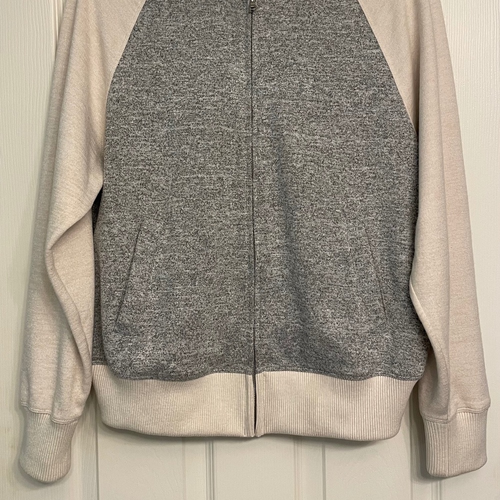 Gap Gray Cream Bomber Jacket - image 2